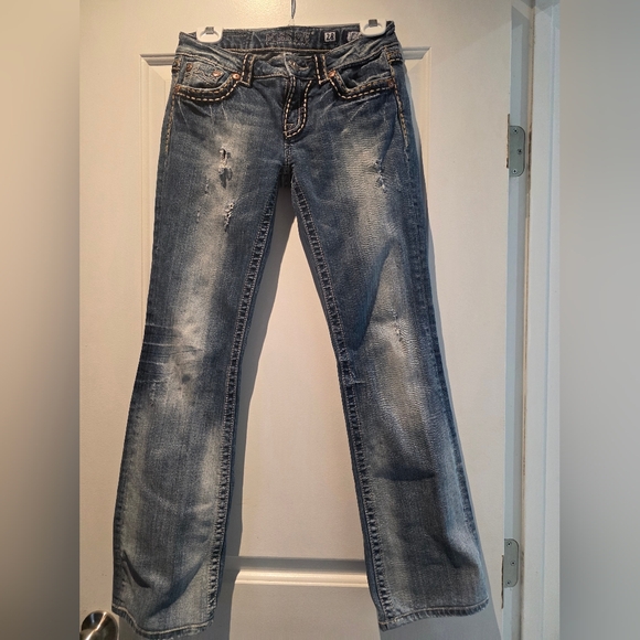 Miss Me Denim - Miss Me Blue Distressed Boot Cut Jeans
